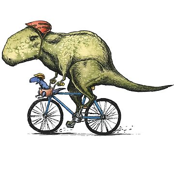 Artwork thumbnail, T-rex Bikers, Bicycle Riding Dinosaur Design by joykolitsky
