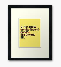 Jetset Death List Five Framed Print
