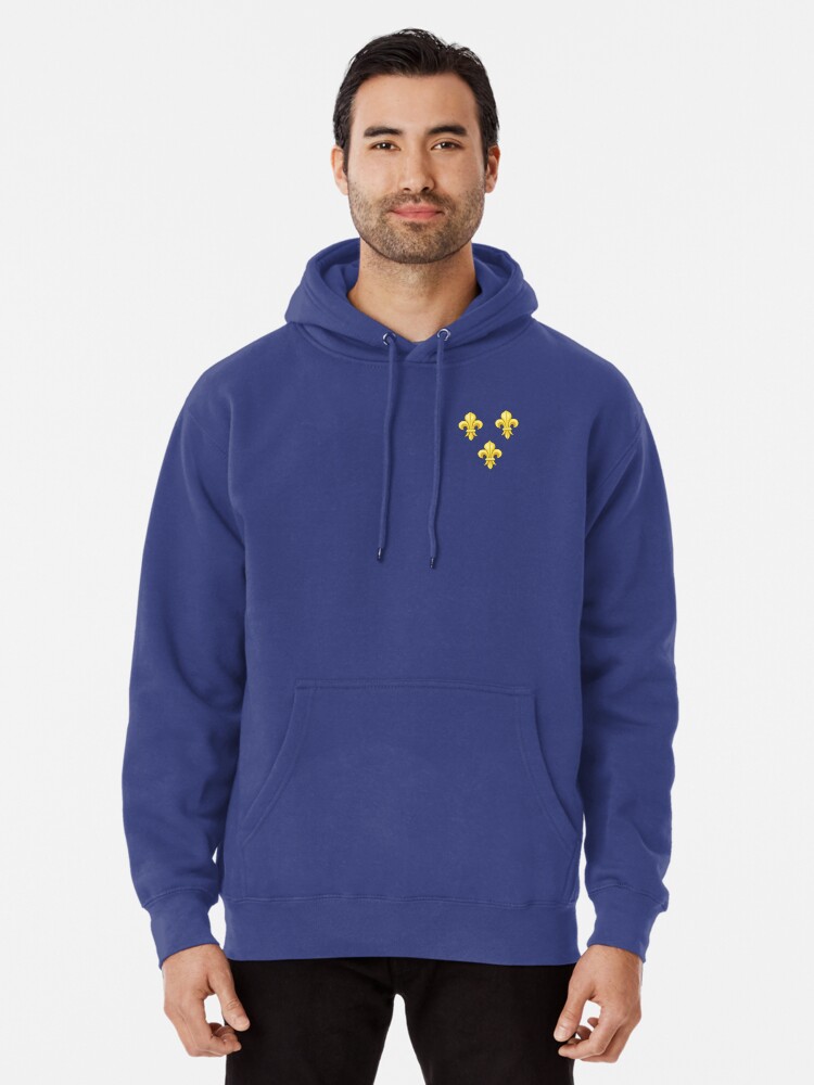 royal blue and yellow hoodie