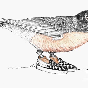 Artwork thumbnail, Robin in checkered sneakers by JimsBirds