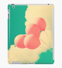 Happy Pink Balloons on retro blue sky iPad Case/Skin