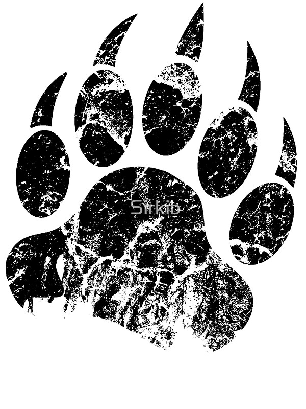 "Bear Claw Print Black" Stickers by Sirkib | Redbubble