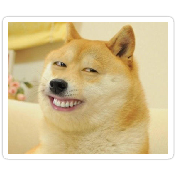  Smiling Doge Stickers  by bitek Redbubble