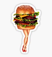 "Stacked" - Cheeseburger Girl Sticker