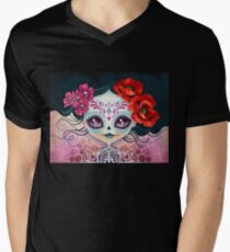 Amelia Calavera - Sugar Skull Men's V-Neck T-Shirt