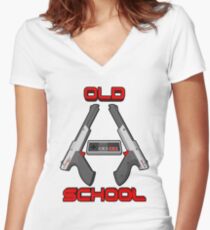 Old School Gamer 2 Women's Fitted V-Neck T-Shirt