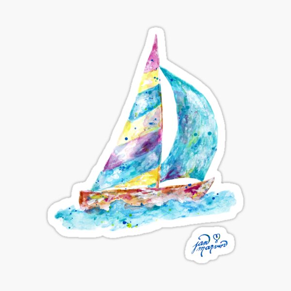 Sailboat by Jan Marvin Sticker