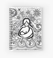 Breastfeeding Baby wearing Silhouette Zentangle Spiral Notebook