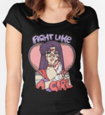 Sailor Moon - Fight Like A Sailor (Sailor Mars) Women's Fitted Scoop T-Shirt