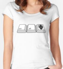 hold ctrl + alt + DELETE!!! Women's Fitted Scoop T-Shirt