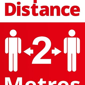 Artwork thumbnail, Social Distancing Sign - Keep Your Distance 2 Metres, Red and White by SocialShop