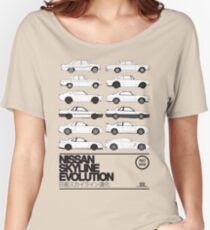 Camiseta ancha para mujer Historia de Nissan Skyline