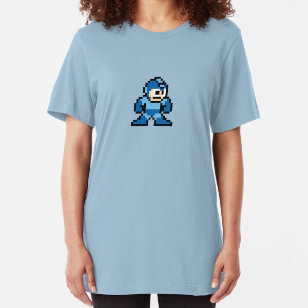 Pixel Megaman Standing Slim Fit T-Shirt