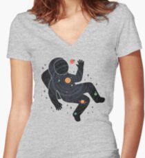 Camiseta entallada de cuello en V Espacio interior