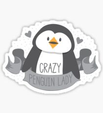 Crazy penguin Lady Banner Sticker