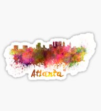 Atlanta skyline in watercolor Sticker