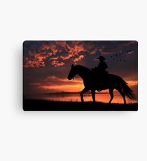 Cowboy Sunset Canvas Print