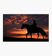 Cowboy Sunset Photographic Print