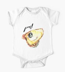 Water Color Black Pearl With Calligraphy – June Birthstone One Piece - Short Sleeve
