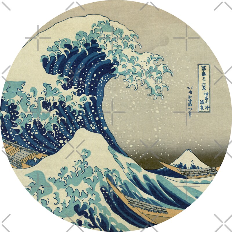 quot great wave off kanagawa circle quot stickers by monsterplanet quot great wave off kanagawa circle quot stickers by monsterplanet
