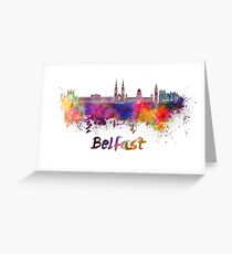 Belfast skyline in watercolor Greeting Card