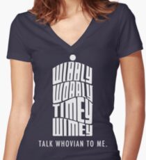 Talk Whovian To Me Women's Fitted V-Neck T-Shirt