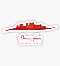 Birmingham AL skyline in red Sticker
