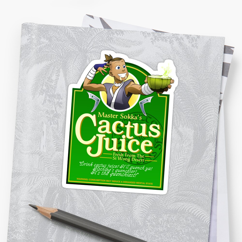 Master Sokkas Cactus Juice Stickers By A745 Redbubble 4603