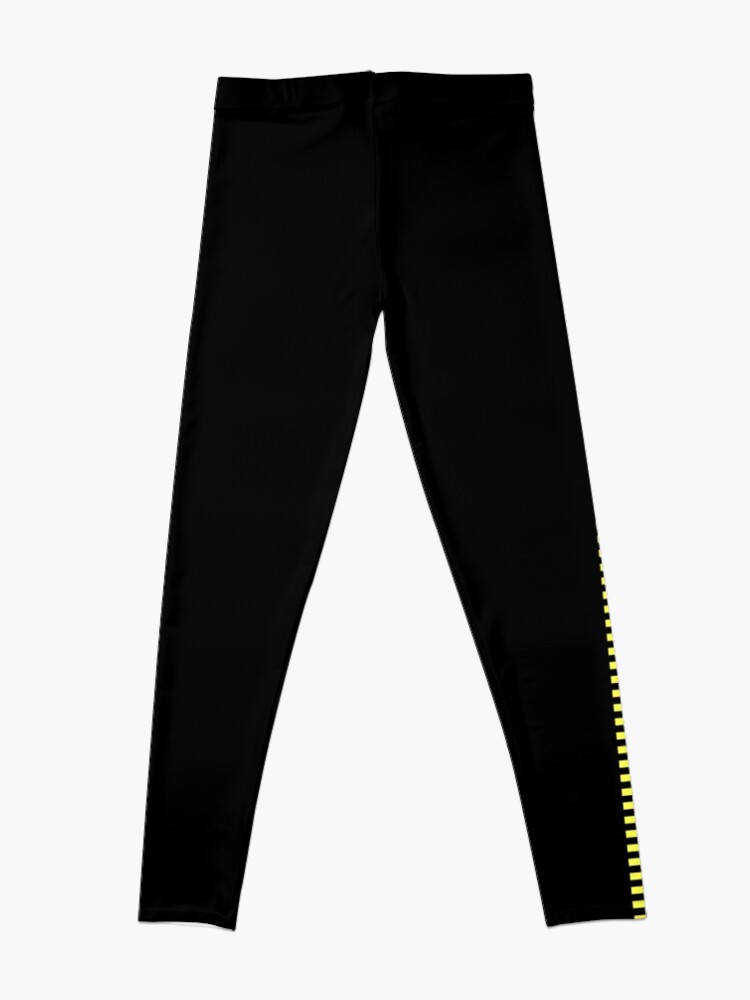 black leggings with yellow stripe down the side