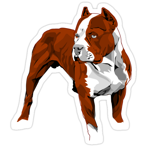 Red Pitbull Vector Design Stickers By Styleuniversal Redbubble