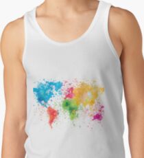 world map painting Tank Top