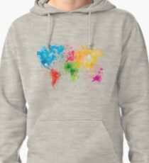 world map painting Pullover Hoodie