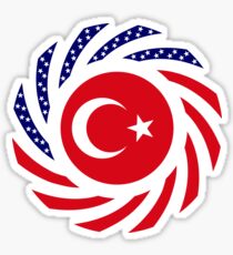 Turkish American Multinational Patriot Flag Series Sticker