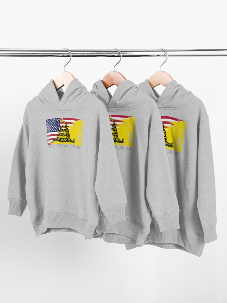 Alternate view of American Gadsden Flag Worn Toddler Pullover Hoodie