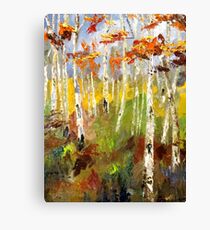 Brush Stroke Birchs Canvas Print