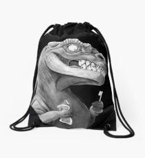 Nirvana Ink Dinosaur Illustration Drawstring Bag