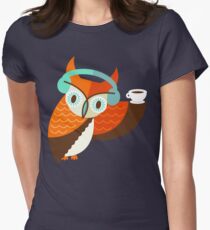 Winter Owl Tailliertes T-Shirt für Frauen
