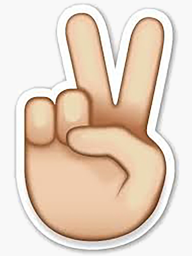 "Peace sign emoji " Sticker by idkbutpuppies Redbubble