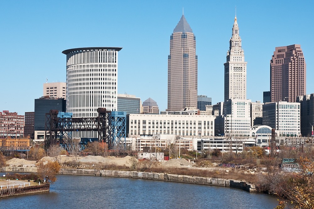 "Downtown Cleveland Skyscrapers" by StonePhotos Redbubble