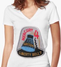 Mercury-Redstone 4 (Liberty Bell 7) Mission Logo Women's Fitted V-Neck T-Shirt