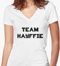 Hayffie Women's Fitted V-Neck T-Shirt