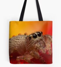 (Servaea vestita) Jumping Spider On Rose #3 Tote Bag