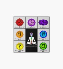 Yoga Reiki Seven Chakras Symbols chart Art Board