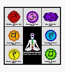Yoga Reiki Seven Chakras Symbols chart Photographic Print