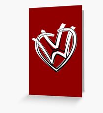 VW heart logo in a painted style Greeting Card