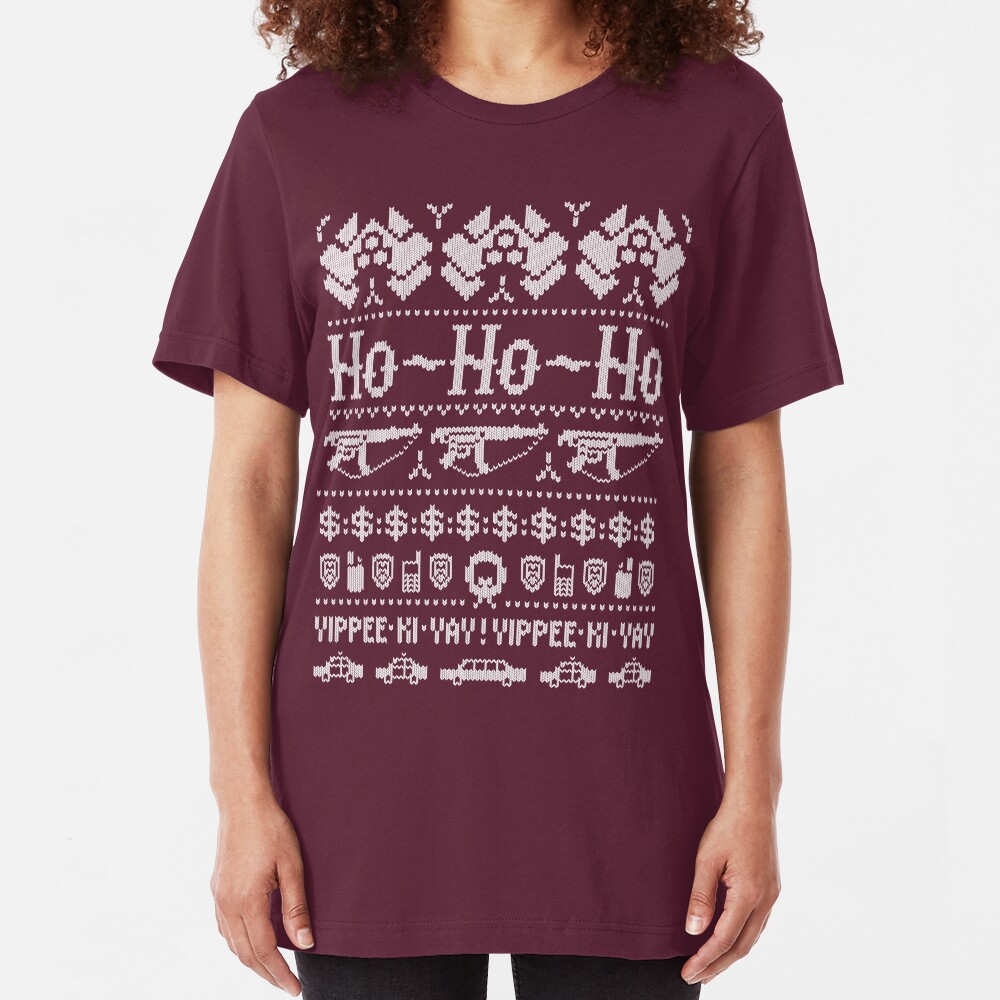 McClane Christmas Sweater White Slim Fit T-Shirt