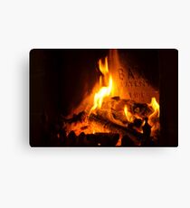 open log fire Canvas Print