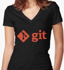 Git - Red logo Women's Fitted V-Neck T-Shirt