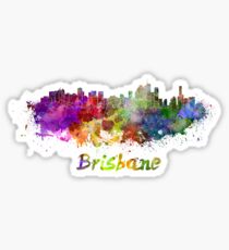 Brisbane skyline in watercolor Sticker