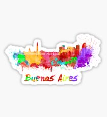 Buenos Aires skyline in watercolor Sticker